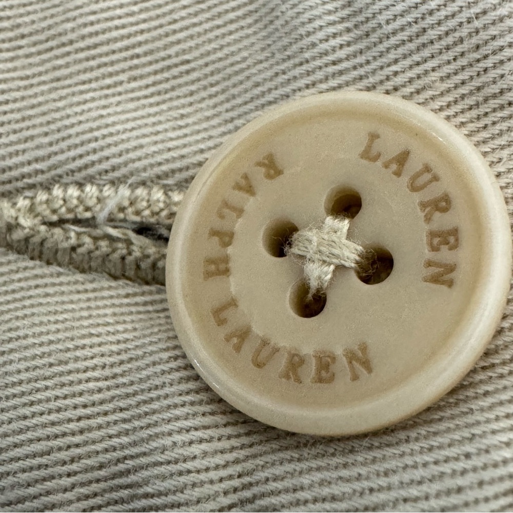 Lauren Ralph Lauren Khaki Flat Front Shorts Women’s 14 Classic Cotton Preppy - Picture 11 of 16